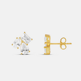 Multi Shape 3 Stone Studs