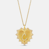 Personalized Starburst Pave Initial Charm Necklace