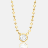 Bezel Round Pendant Ball Chain