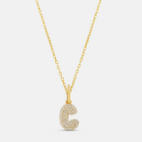 Mini Pave Bubble Initial