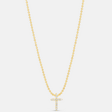 Mini Pave Cross on a Ball Chain