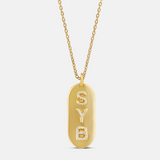 Personalized Pave Name Tag Charm Necklace