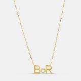 Personalized Initial and Pave Heart Necklace