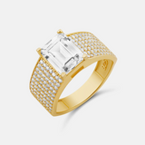 Wide Pave Center Stone Band