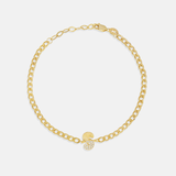 Personalized Half Pave Half Fluted Initial Bracelet