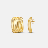 Oversized Textured Square Statement Earrings