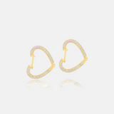 Open Heart Pave Hoops