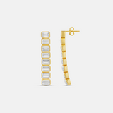 Emerald Bezel-Set Drop Earrings