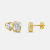 Two Stone Fancy Shape Bezel-Set Studs