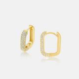 Pave Box Domed Mini Hoops