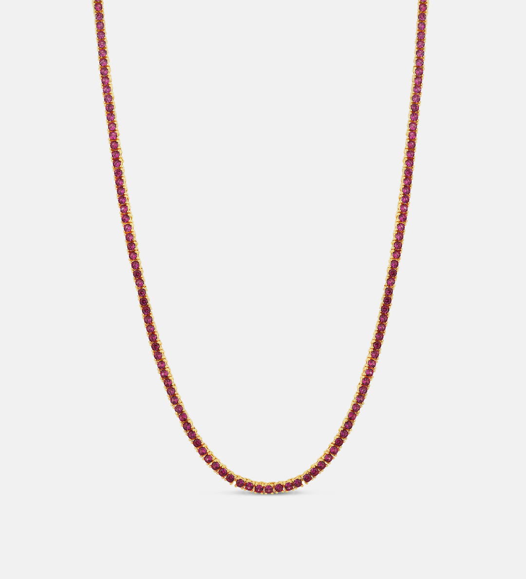 Classic Ruby 2mm Tennis Necklace