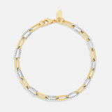 5mm Two Tone Textured Paper Clip Bracelet