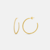 Thin Pave Hoops