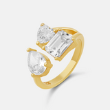 Mixed Shape Three Stone Open Ring