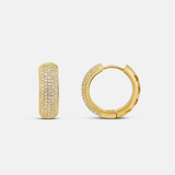Thick Dome Pave Hoops
