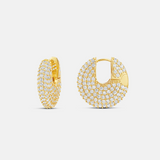 Pave Button Earrings