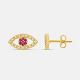 Pave Evil Eye Studs