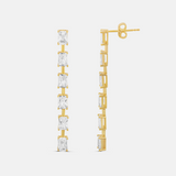 Emerald Bar Drop Earrings
