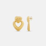 Textured Heart Drop Earrings