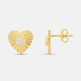 Fluted Heart Studs