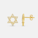 Pave Star of David Studs