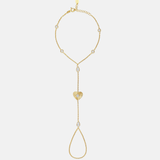 Fluted Heart Hand Chain