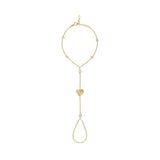 Fluted Heart Hand Chain