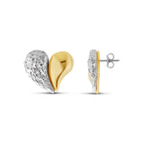 Two Tone Statement Heart Studs