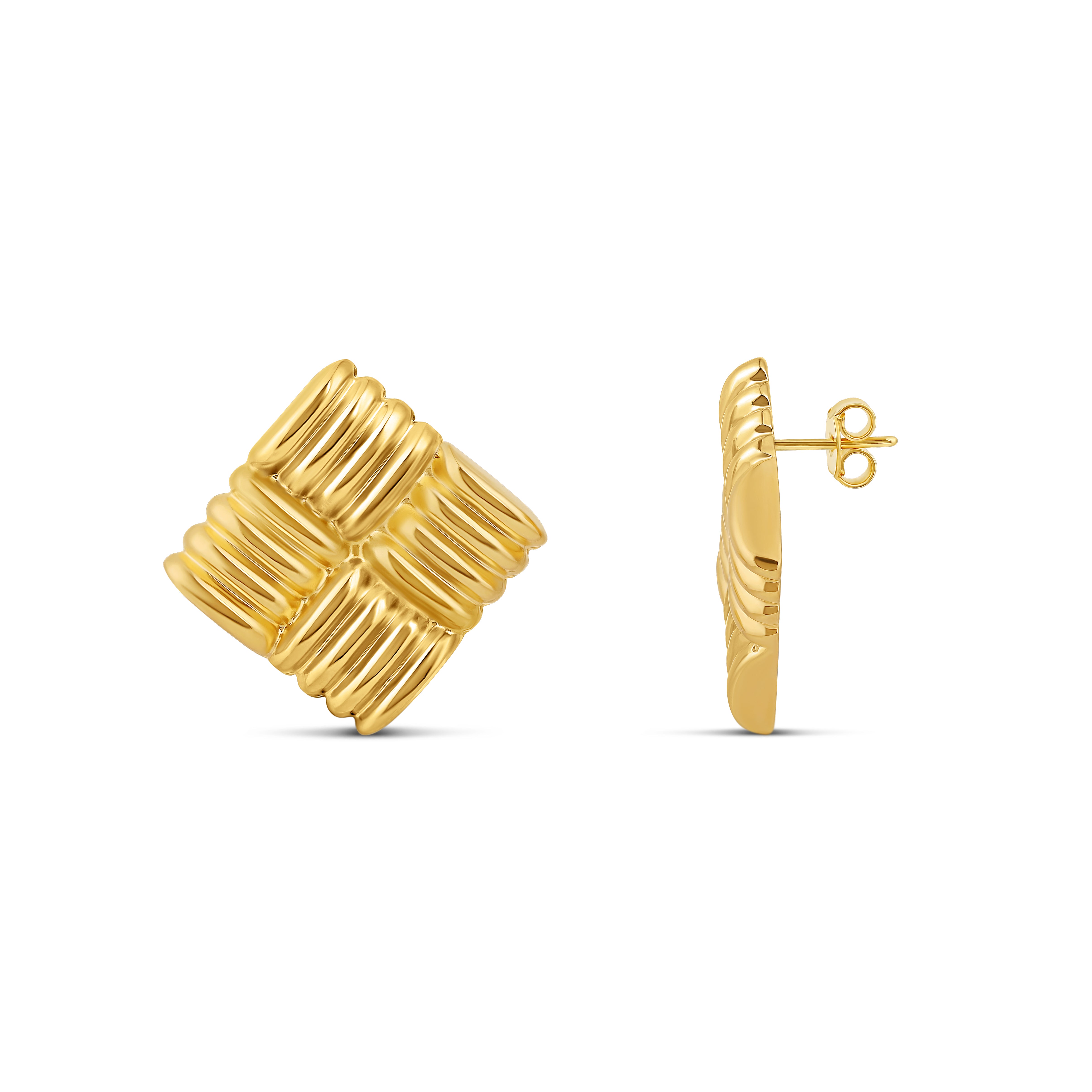 Textured Square Statement Earrings