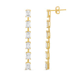 Emerald Bar Drop Earrings