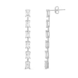 Emerald Bar Drop Earrings