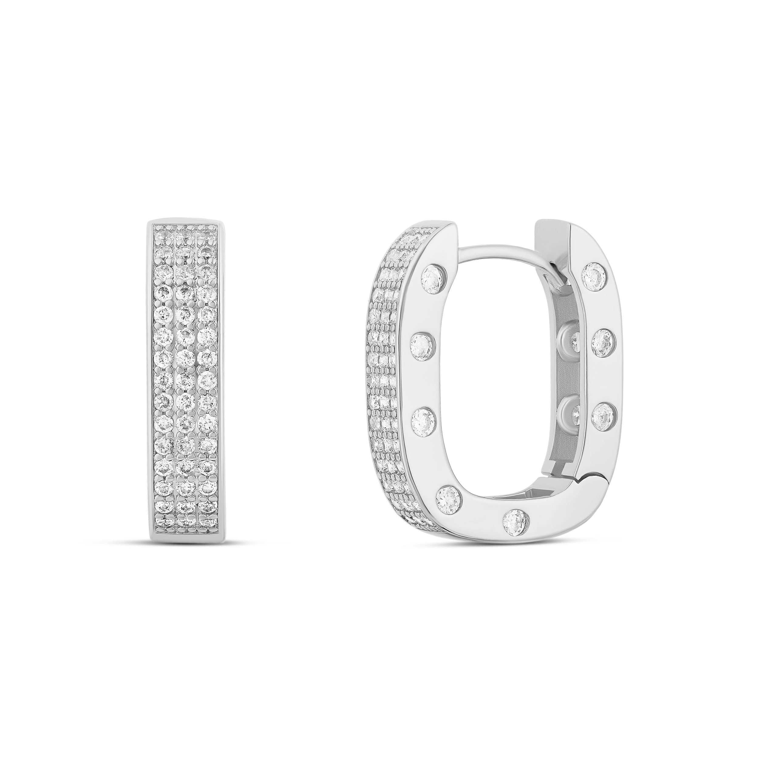 Chunky Pave Horseshoe Hoops