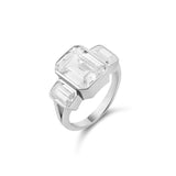 Three Stone Bezel-Set Statement Ring