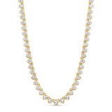Bezel-Set Heart Tennis Necklace