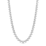 Bezel-Set Heart Tennis Necklace