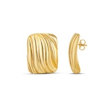 Oversized Textured Square Statement Earrings