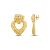 Textured Heart Drop Earrings