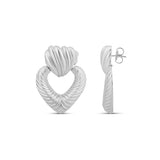 Textured Heart Drop Earrings