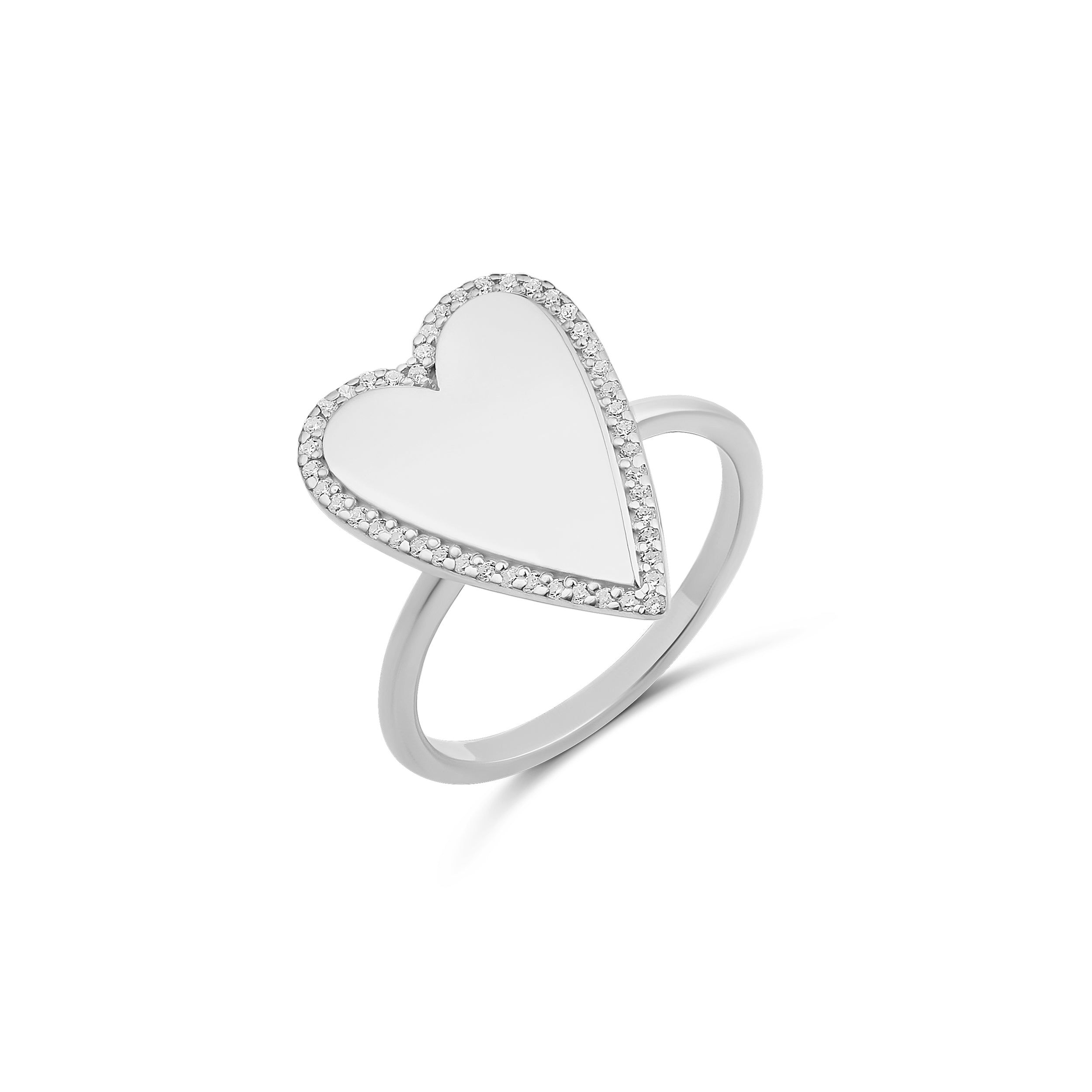 Heart Pave Outline Ring