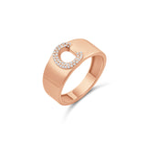 Personalized Wide Pave Initial Cut Out Ring