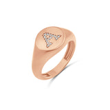 Personalized Pave Signet Initial Ring