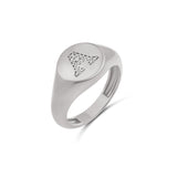 Personalized Pave Signet Initial Ring