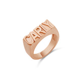 Personalized Block Letter Ring