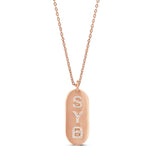 Personalized Pave Name Tag Charm Necklace