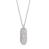 Personalized Pave Name Tag Charm Necklace