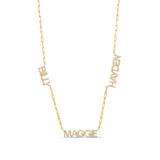 Personalized Pave Multi Name Necklace