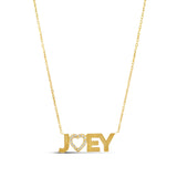 Personalized Pave Heart And Fluted Name Necklace