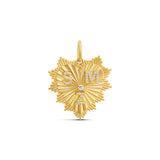 Personalized Fluted Multi Initial Heart Charm Necklace