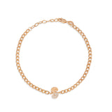 Personalized Half Pave Half Fluted Initial Bracelet
