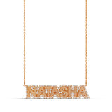 Personalized Fluted Pave Outline Name Necklace